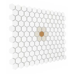 Mozaic Mini Hexagon Daisy Cotton matt, 26x30 cm, DUNIN, 6 mm, mat - Img 3