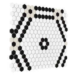 Mozaic Mini Hexagon Doublehex Black matt, 40,1x34,1 cm, DUNIN, 6 mm, mat - Img 3