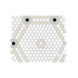 Mozaic Mini Hexagon Doublehex matt, 40,1x34,1 cm, DUNIN, 6 mm, mat