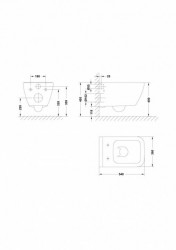 Set vas WC suspendat Emma Square 52.5 cm cu capac subtire soft close alb, Gala - Img 2