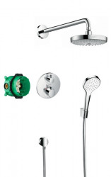 Sistem de dus cu termostat Hansgrohe Design Croma Select S Ecostat S incastrat - Img 1