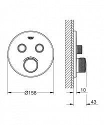 Baterie dus Grohe Grohtherm SmartControl termostatica - Img 2
