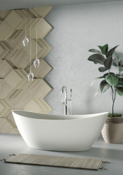 Cada freestanding din acryl, Arezzo White, 180x87, Wellis - Img 4