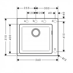 Chiuveta de bucatarie Hansgrohe, SilicaTec, 1 cuva, 56x51 cm, negru grafit - Img 3