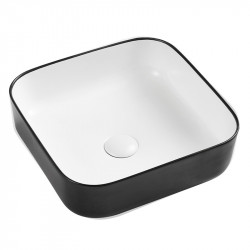 Lavoar pe blat Azalea B&W Matt, 39x39x14 cm, Wellis