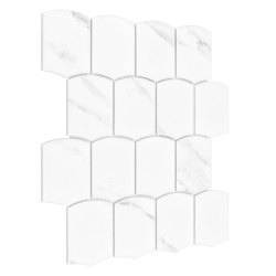 Mozaic Arcado Carrara Matt, 25.6x29.2, DUNIN, 6mm, mat, calibrat - Img 2