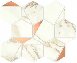 Mozaic Marvel Shine Calacatta Imperiale Gold Hex lucios