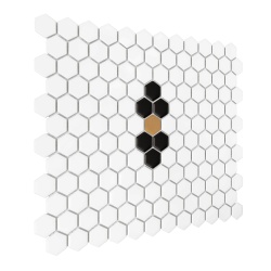 Mozaic Mini Hexagon Beetle Black matt, 26x30 cm, DUNIN, 6 mm, mat - Img 3