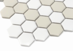 Mozaic Mini Hexagon Doublehex matt, 40,1x34,1 cm, DUNIN, 6 mm, mat - Img 3
