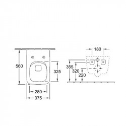 Set vas wc suspendat Villeroy & Boch, Legato, direct flush, cu capac soft close, quick release, alb - Img 3