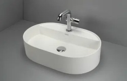 SILIA Lavoar din granit, blat, cu orificiu pentru baterie - oval - Img 2