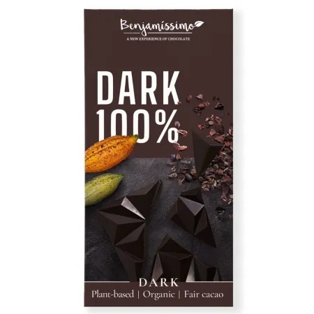 Ciocolata neagra 100% Bio, 60 g, Benjamissimo