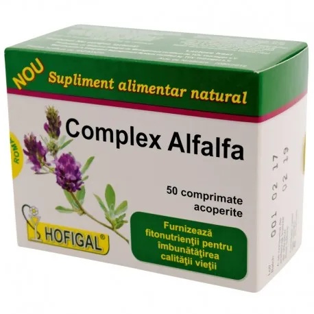Actualizat Complex Alfalfa, 50 comprimate, Hofigal - Box Remedii Naturiste HOFIGAL ROMANIA
