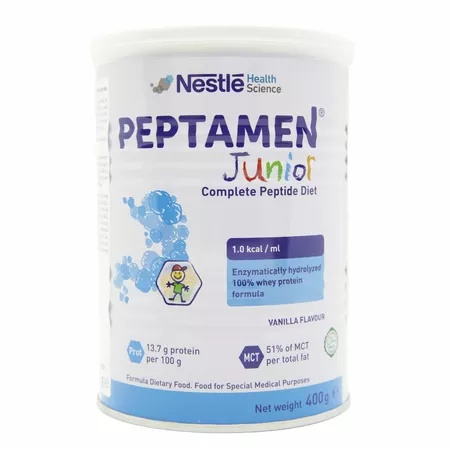 Selectie Formula de lapte praf Peptamen Junior +12 luni, 400g, Nestle - Ieftin Vitamine si suplimente NESTLE BELGILUX S.A. BELGIA Selectie Formula de lapte praf Peptamen Junior +12 luni, 400g, Nestle - Ieftin Vitamine si suplimente NESTLE BELGILUX S.A. BELGIA