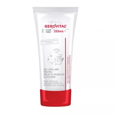 Discount Gel de spalare pentru piele cu roseata si scuame H3 Derma+, 150ml, 411, Gerovital - Livrare 24h Produse de îngrijire personală FARMEC