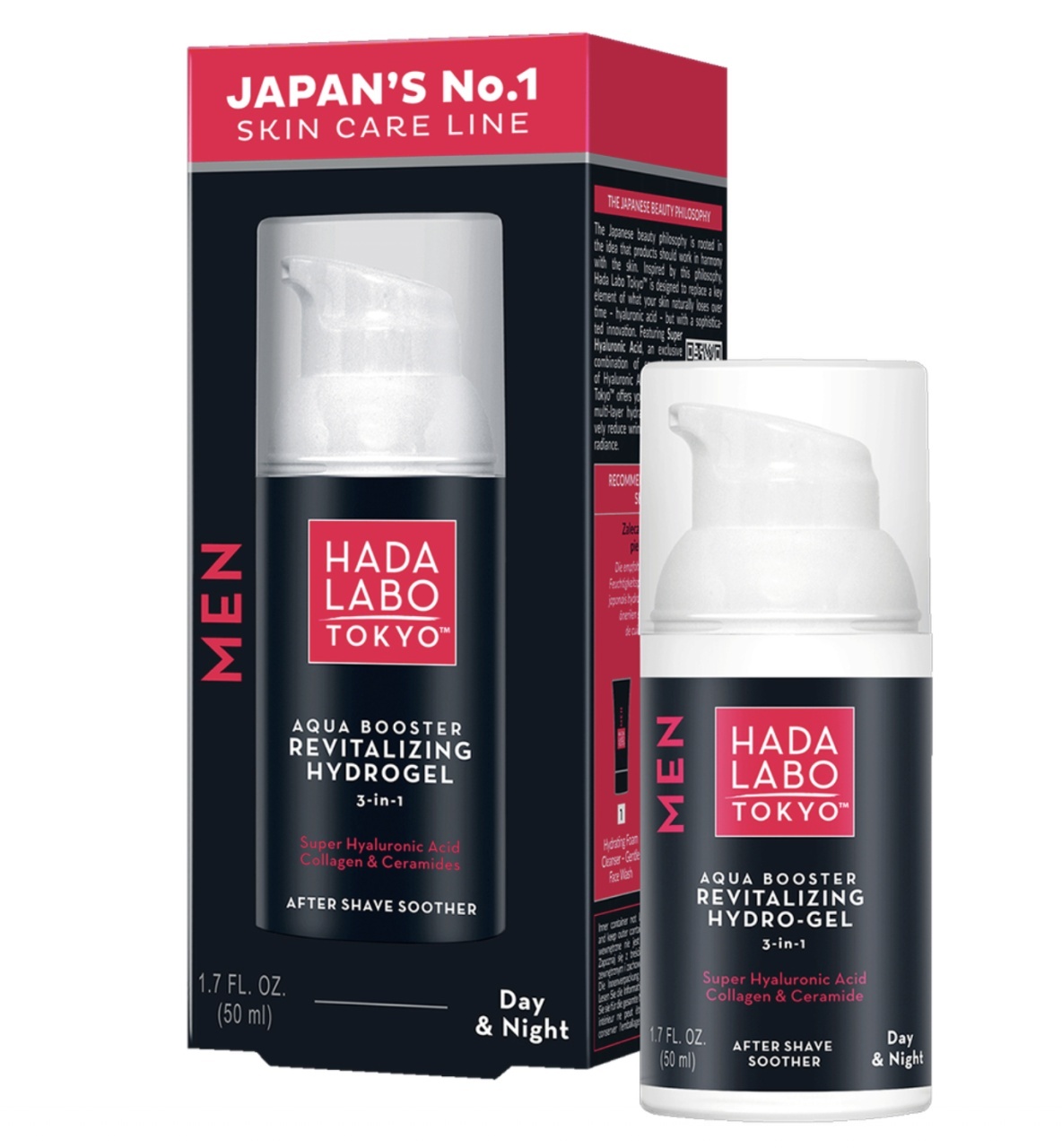 Verifica Gel Intens Hidratant Revitalizant 3 în 1 După Ras de Zi/Noapte pentru Bărbați, 50 ml, Hada Labo Tokyo - Outlet Produse de îngrijire personală Hada Labo Tokyo