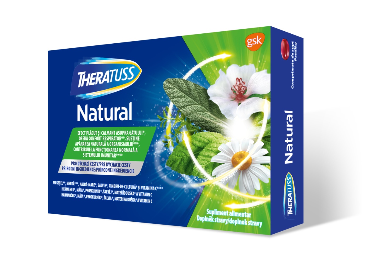 TheraTuss Natural, 16 comprimate de supt, Glaxosmithkline Ingrijire de sezon GlaxoSmithKline