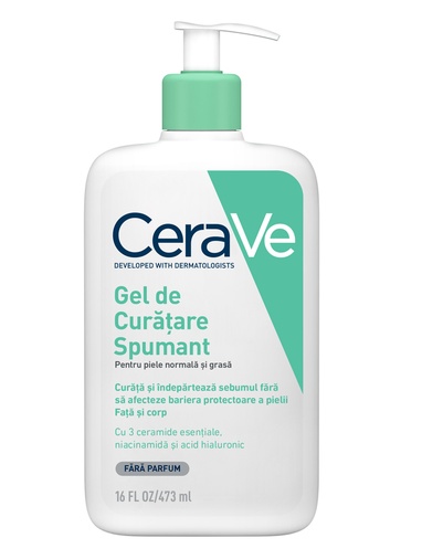 Gel de curățare spumant pentru piele normală și grasă, 1000 ml, CeraVe