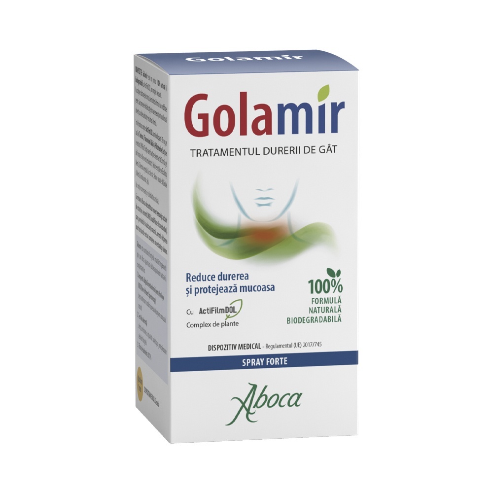 Calitate Golamir spray pentru gat pentru adulti cu alcool, 30 ml, Aboca - Garantie Remedii Naturiste Aboca Spa