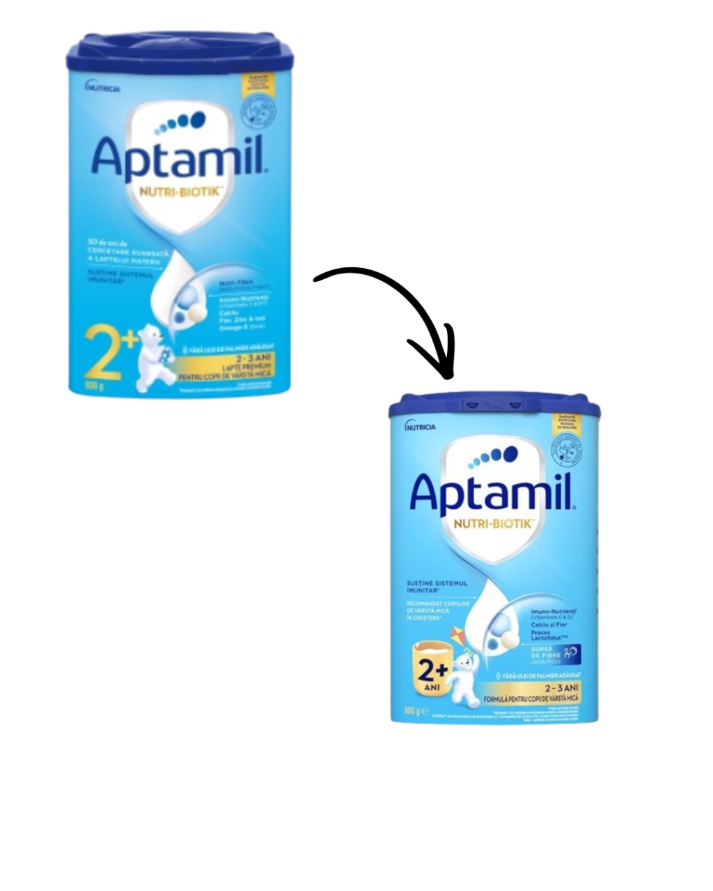 Lapte praf Aptamil Junior 2+, 800g, Nutricia