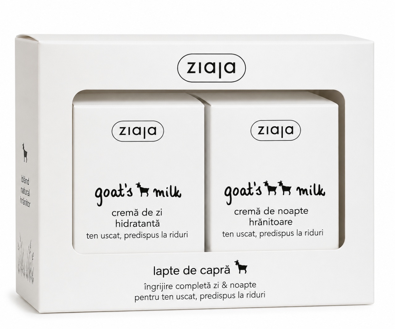 Portal Pachet Avantajos Cremă Hidratantă de Zi cu Lapte de Capră 50 ml + Cremă Hidratantă de Noapte cu Lapte de Capră 50 ml, Ziaja - Editie Limita Produse de îngrijire personală remediumfarm.ro
