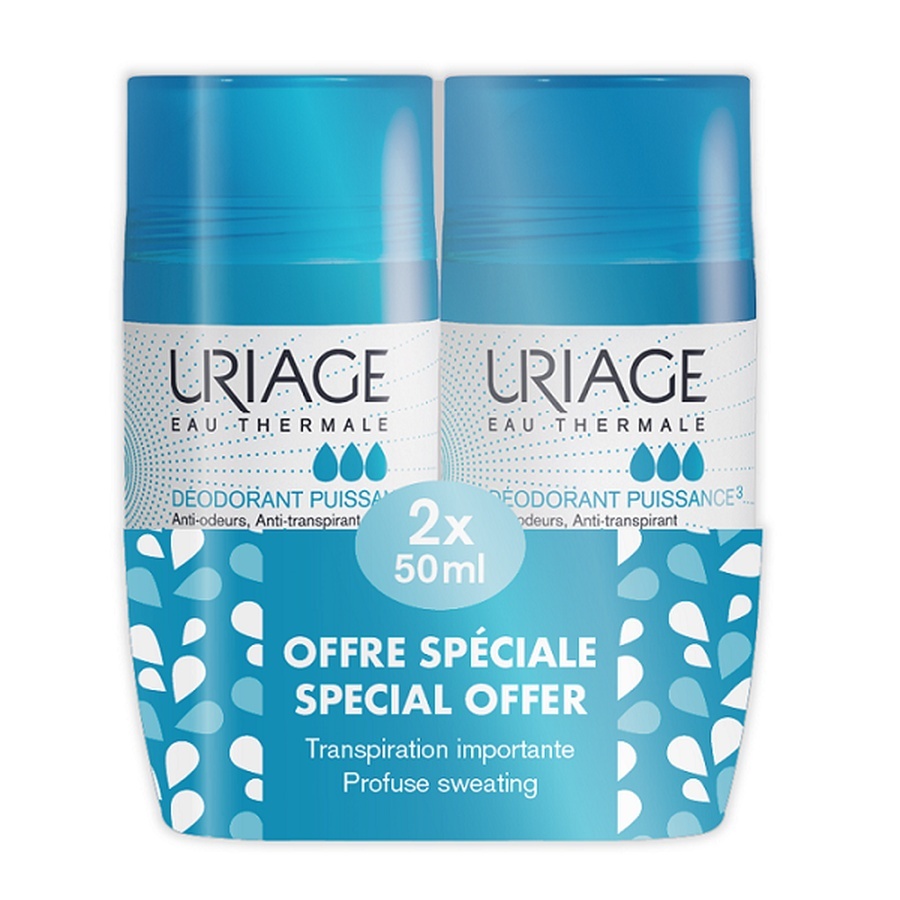 Disponibil Pachet Deodorant roll-on Puissance, 50 ml + 50 ml, Uriage - in Stoc Produse de îngrijire personală LABORATORIES URIAGE