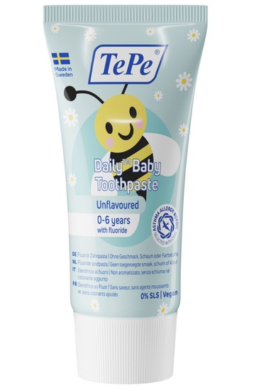 Pastă de dinți fără aromă pentru copii Daily Baby, 50 ml, TePe