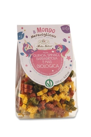 Paste unicorni tricolore cu porumb, sfecla, spanac si quinoa Bio, 250g, Pasta Natura