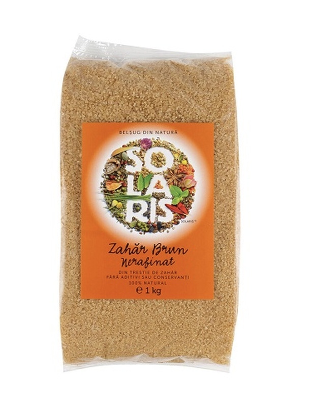 Zahăr Brut Nerafinat, 1 kg, Solaris