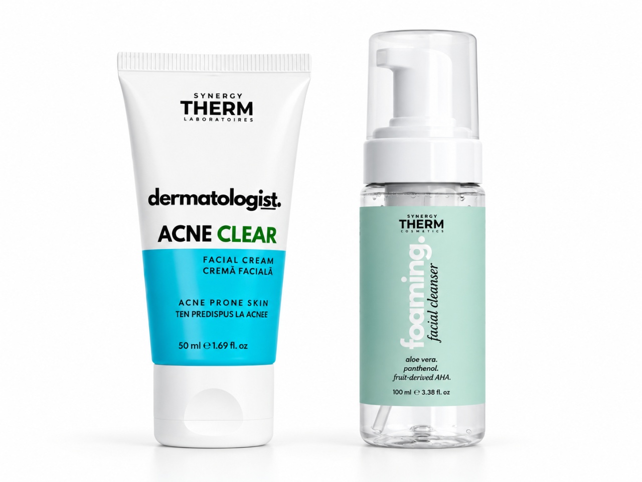 Portal Acne Clear Cremă Anti-Acnee, 50 ml + Spumă de Curățare pentru Față Mini, 100 ml, Synergy Therm - Top Alegere Produse de îngrijire personală remediumfarm.ro