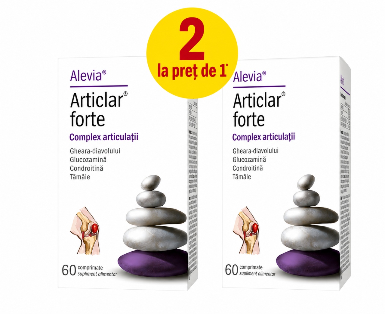 Articlar Forte, 60 + 60 Comprimate, Pachet 1+1 Gratuit, Alevia