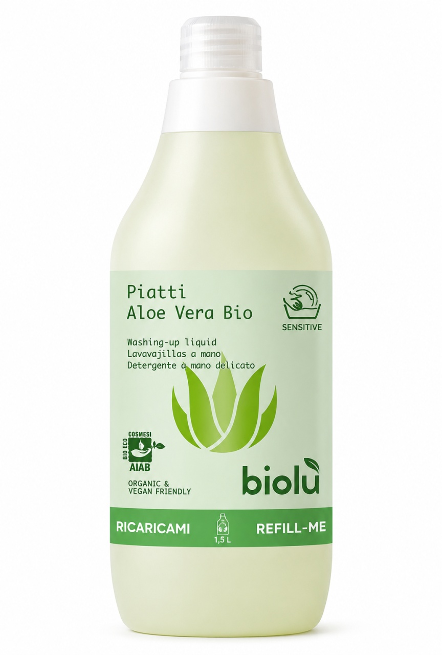 Detergent Lichid pentru Spălat Vase cu Aloe Vera Eco, 1 L, Biolu Produse de îngrijire personală Biolu