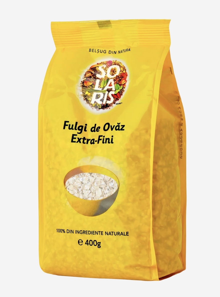 Ieftin Fulgi de Ovăz Extra Fini, 400 g, Solaris - Editie Limita Alimente sănătoase & produse alimentare online remediumfarm.ro