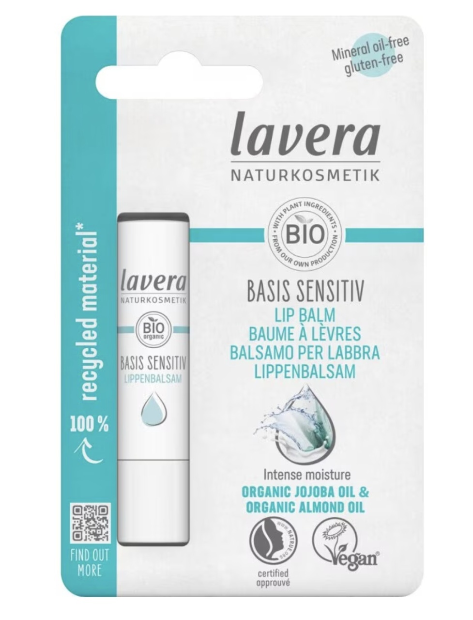 Balsam de Buze cu Ulei de Jojoba și Ulei de Migdale, 4,5 g, Lavera Produse de îngrijire personală Lavera