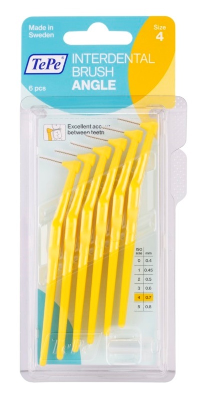 Portal Periute interdentare angle 0.7mm/nr. 4 galben, 6 bucati, TePe - Box Produse îngrijire orală remediumfarm.ro