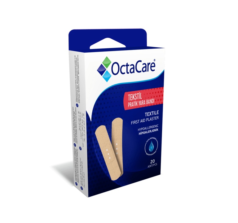 Plasturi Tekstil pentru prim ajutor, 19 x 72mm, 20 bucati, Octacare