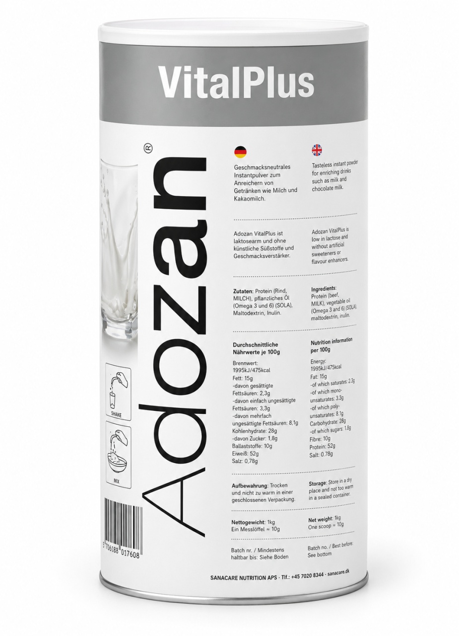 Pudră Nutritivă Completă cu Fibre și Proteine Vital+, 1 kg, Adozan