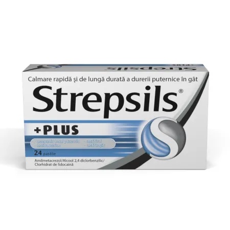 Recomandat Strepsils Plus, 24 pastile, Reckitt - Original Medicamente pentru afecțiuni ORL Reckitt