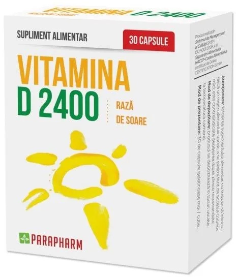 Vitamina D 2400 UI, 30 capsule, Parapharm