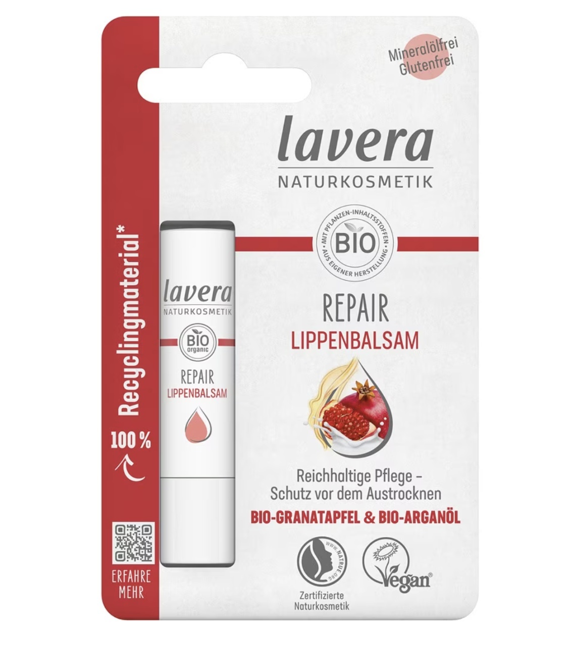 Premium Balsam de Buze cu Ulei de Argan și Rodie, 4,5 g, Lavera - Editie Limita Produse de îngrijire personală Lavera