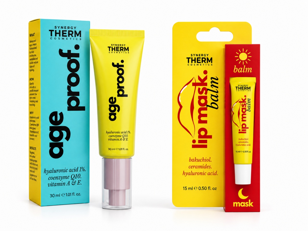 Oficial Cremă de Față Antirid Age Proof, 50 ml + Balsam-Mască pentru Buze Lip Mask, 15 ml, Synergy Therm - Perfect Produse de îngrijire personală remediumfarm.ro