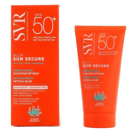 Bestseller Crema spuma pentru protectie solara fara parfum Sun Secure Blur, SPF 50+, 50 ml, SVR - Best Value Produse de îngrijire personală remediumfarm.ro