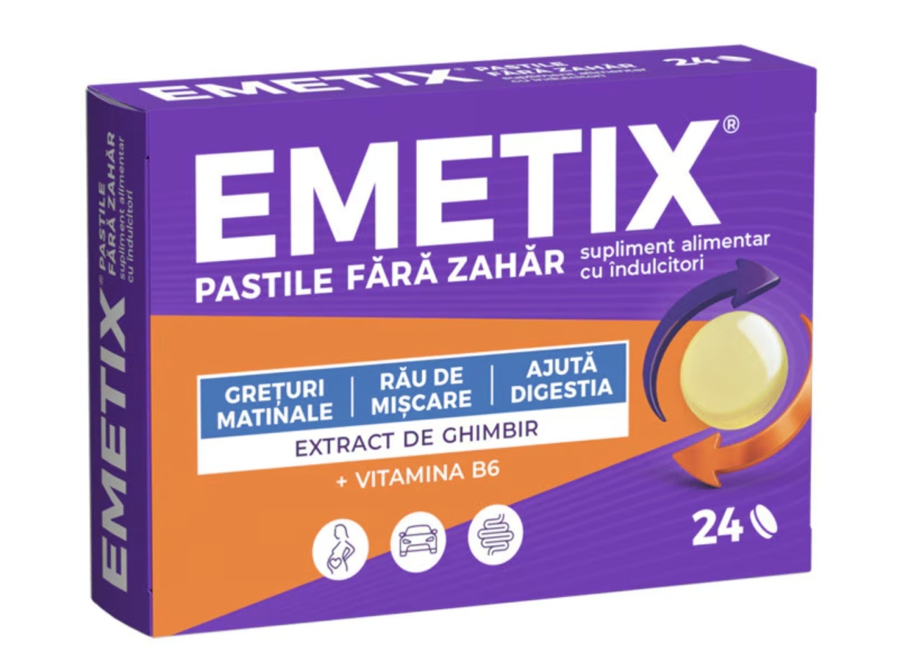 Cumpără Emetix Fără Zahăr, 24 Pastile, Fiterman - Box Remedii Naturiste FITERMAN PHARMA S.R.L. - ROMANIA