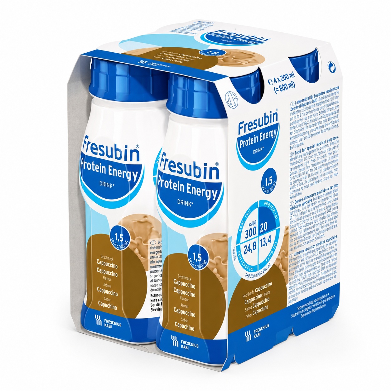 Afla Fresubin Protein Energy Drink, Aroma de Cappuccino, 4x200ml, Fresenius Kabi - Vanzare Dietă, nutriție și alimentație sănătoasă FRESENIUS KABI