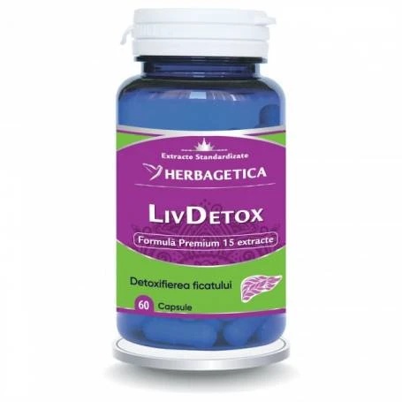 Stoc LivDetox, 60 capsule, Herbagetica - Elegant Dietă, nutriție și alimentație sănătoasă HERBAGETICA Stoc LivDetox, 60 capsule, Herbagetica - Elegant Dietă, nutriție și alimentație sănătoasă HERBAGETICA