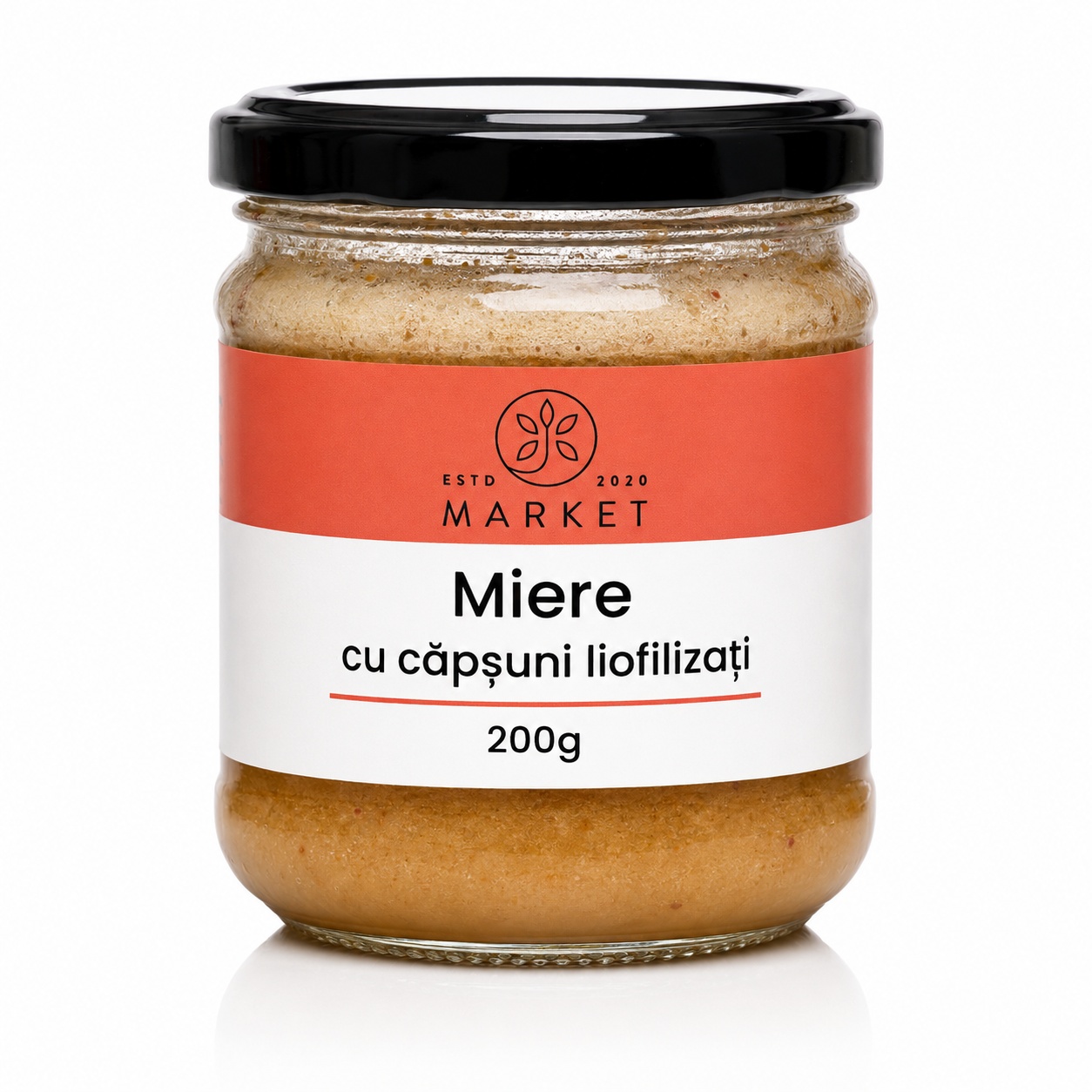 Miere cu Căpșuni Liofilizate, 200 g, Bio-Market