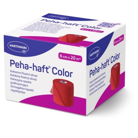 Peha-haft bandaj autoadeziv Color rosu 6cm x 20m, Hartmann
