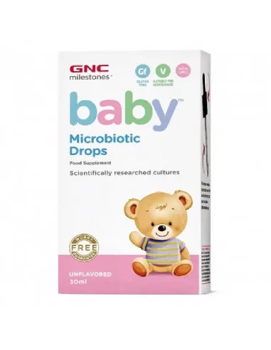 Stoc Picaturi Milestones Baby Microbiotic, 30ml, GNC - Best Buy Prebiotice și probiotice naturiste GNC