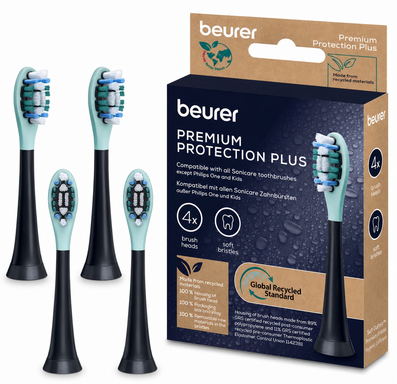 Rezerve Periuta de Dinți Electrică Premium Protection Plus, 4 Bucăți, Beurer