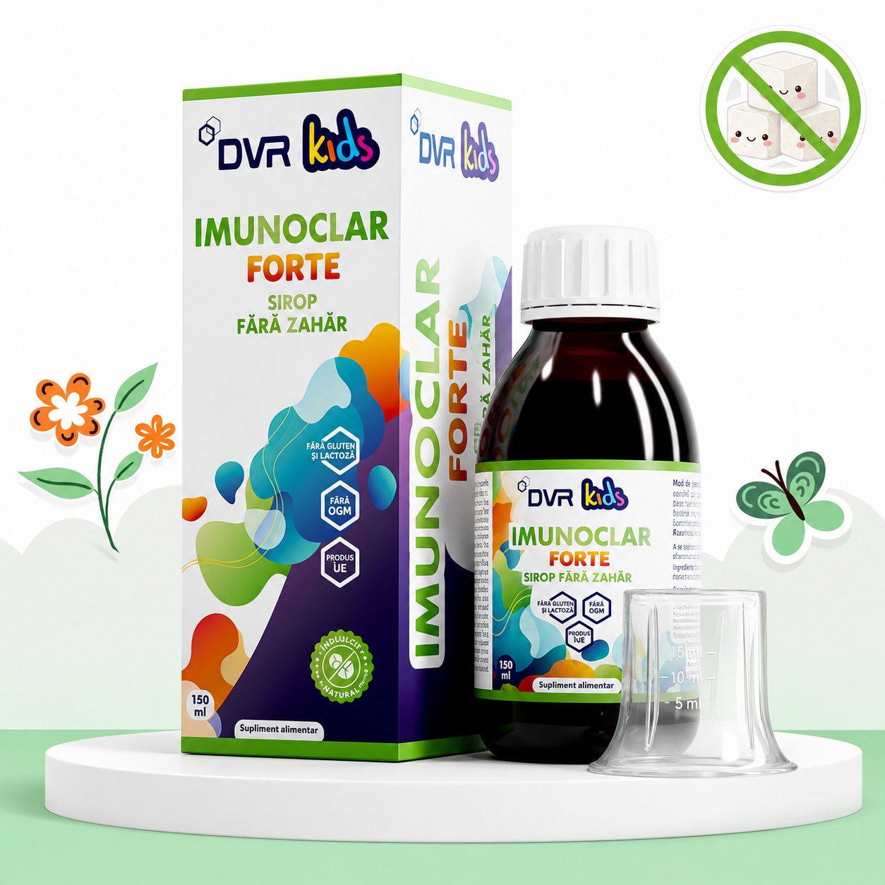 Sirop Imunoclar Forte Kids fără Zahăr, 150 ml, DVR Pharm